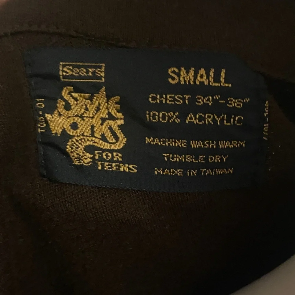Sears Style Works  Brown and White Jacket with Red Accents